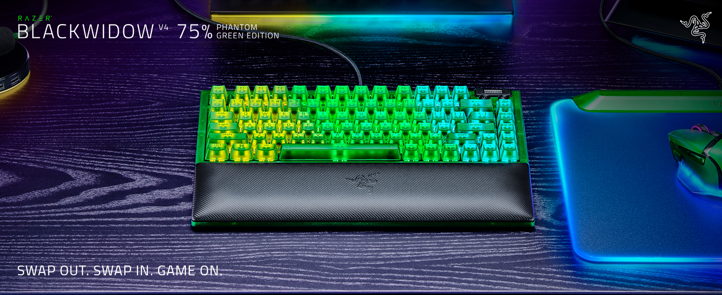 Razer BlackWidow V4 75% Phantom Green Editon - Hot-swappable